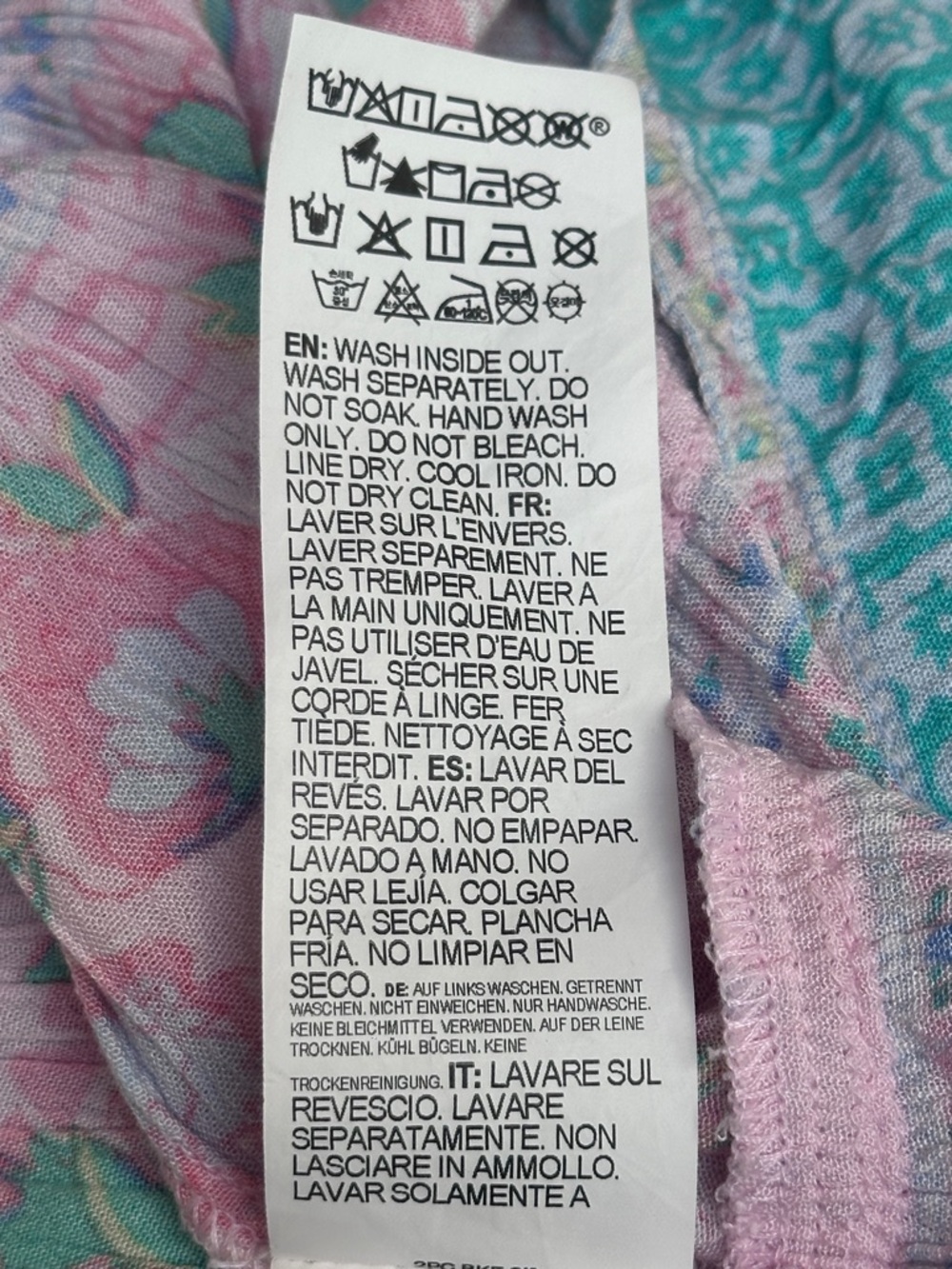 Billabong Floral Border Print Maxi Dress Blue Pink Size XS - Picture 8 of 11